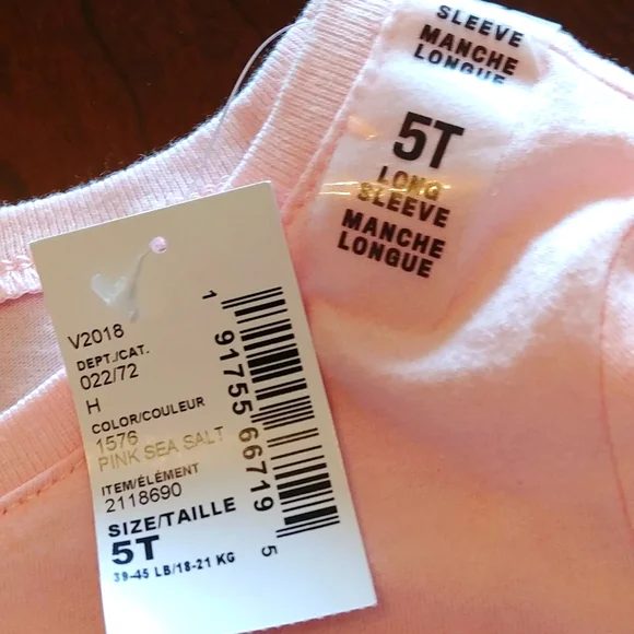 ⭐HOST PICK⭐NWT, Size 5T light pink with gold, long sleeve top - Picture 3 of 4